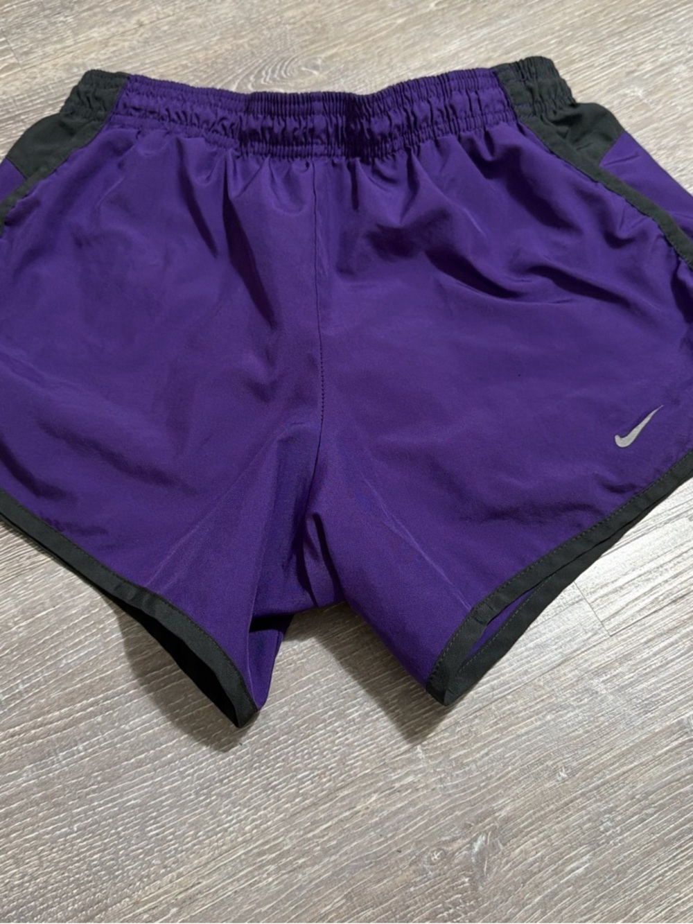 Nike Women's Purple Athletic Running Shorts with Black Trim